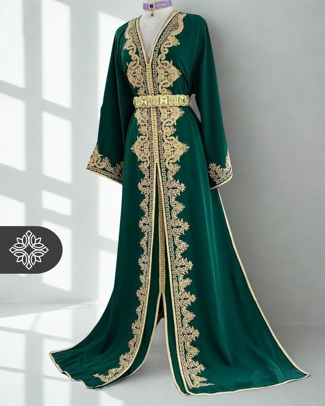 Imperial Emerald Green & Gold Two-Piece Takchita | Royal Moroccan Two- The.moroccan.caftan Imperial Emerald Green & Gold Two-Piece Takchita | Royal Moroccan Two- The.moroccan.caftan