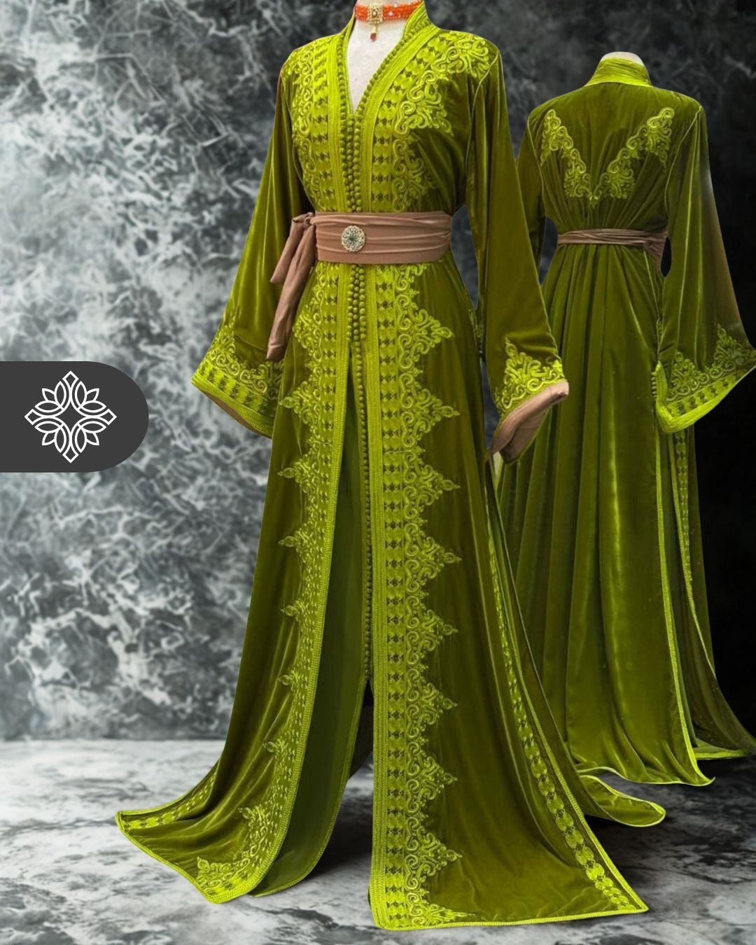 lime green kaftan dress HELENA KAFTAN LIME GREEN