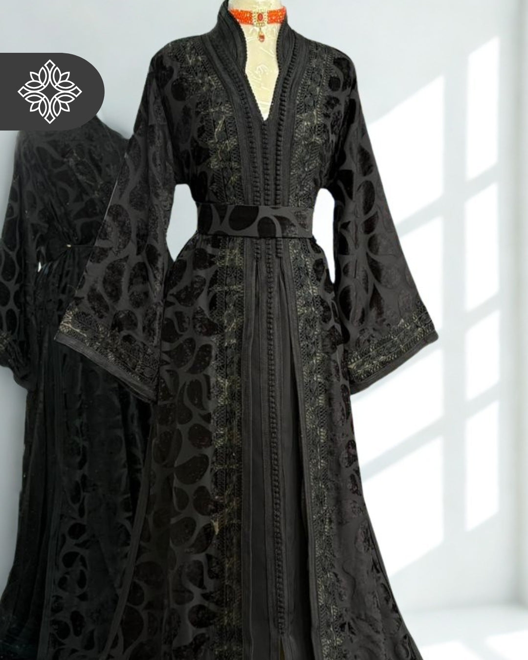 Unique Golden Brown Moroccan Takchita | Luxury Two-Piece Kaftan