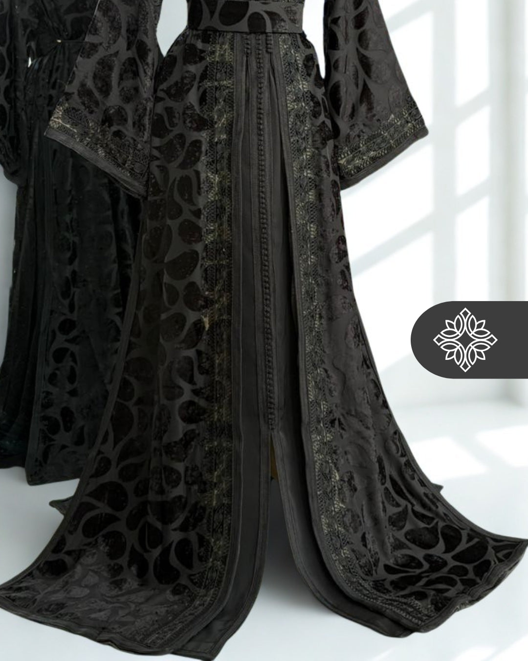 Unique Golden Brown Moroccan Takchita | Luxury Two-Piece Kaftan