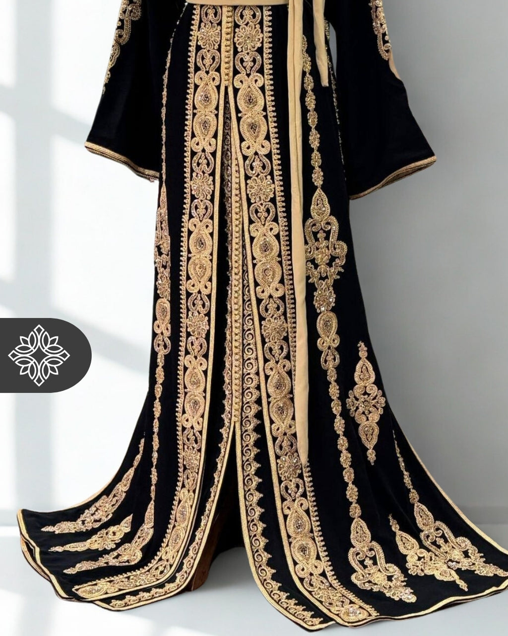 Fuchsia Moroccan Two-Piece Kaftan | Tonal Embroidery | Couture Takchita