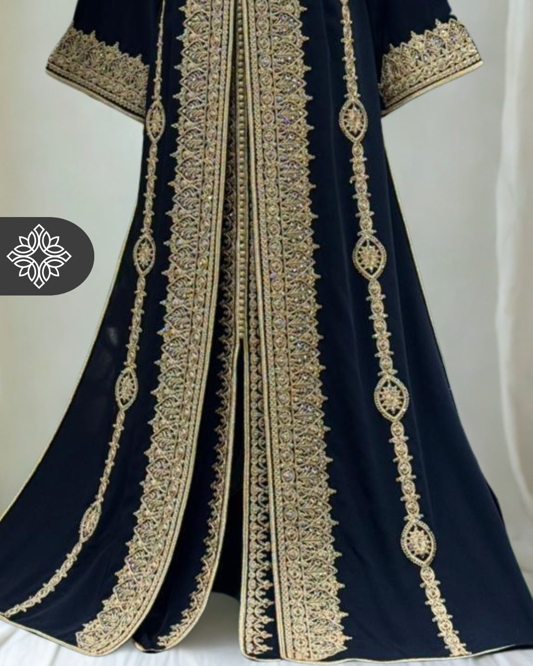 Royal Two-Piece Kaftan Black & Gold Moroccan