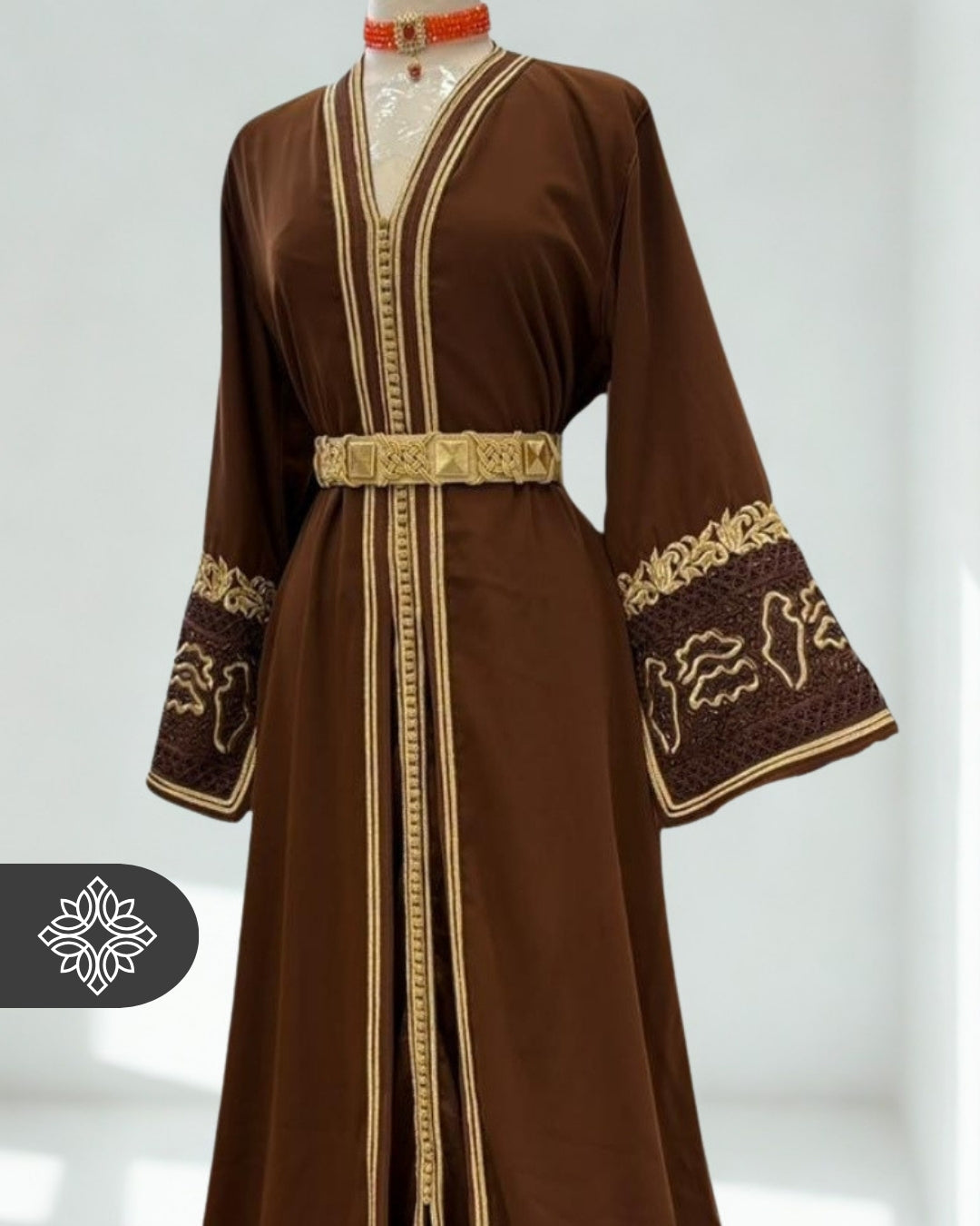 Ruby Red Moroccan Takchita | Elegant Two-Piece Kaftan | Moroccan Heritage Embroidery