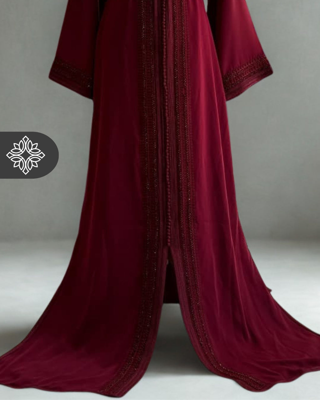 Royal Blue Moroccan Kaftan | Luxury One-Piece Caftan | Tonal Embroidery with Stone Detailing