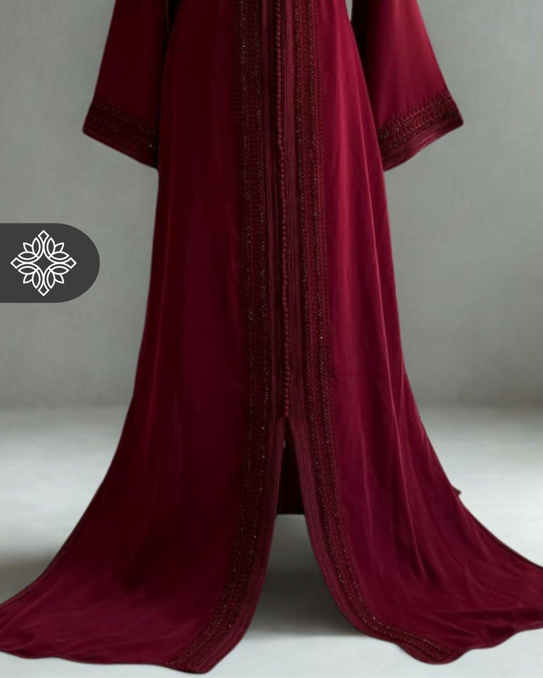 Royal Blue Moroccan Kaftan | Luxury One-Piece Caftan | Tonal Embroidery with Stone Detailing