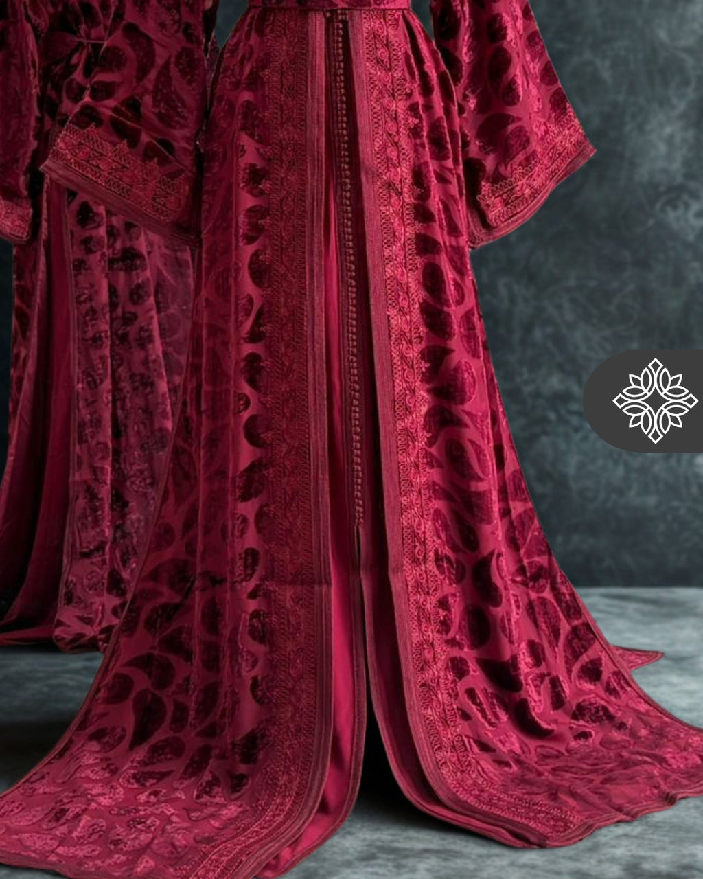 Unique Golden Brown Moroccan Takchita | Luxury Two-Piece Kaftan