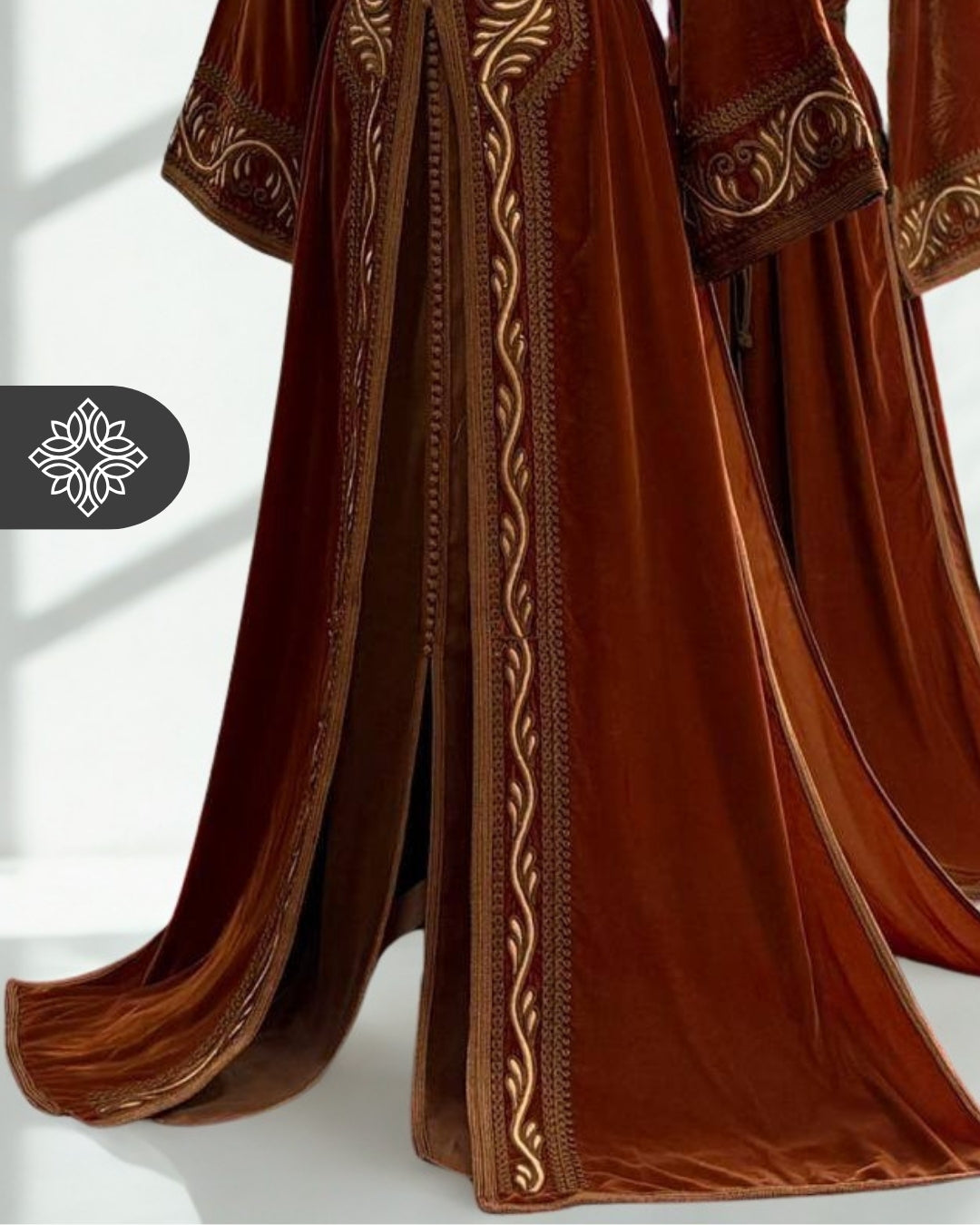 Plum Purple Moroccan Takchita | Luxury Velvet Two-Piece Kaftan | Special Tonal Embroidery