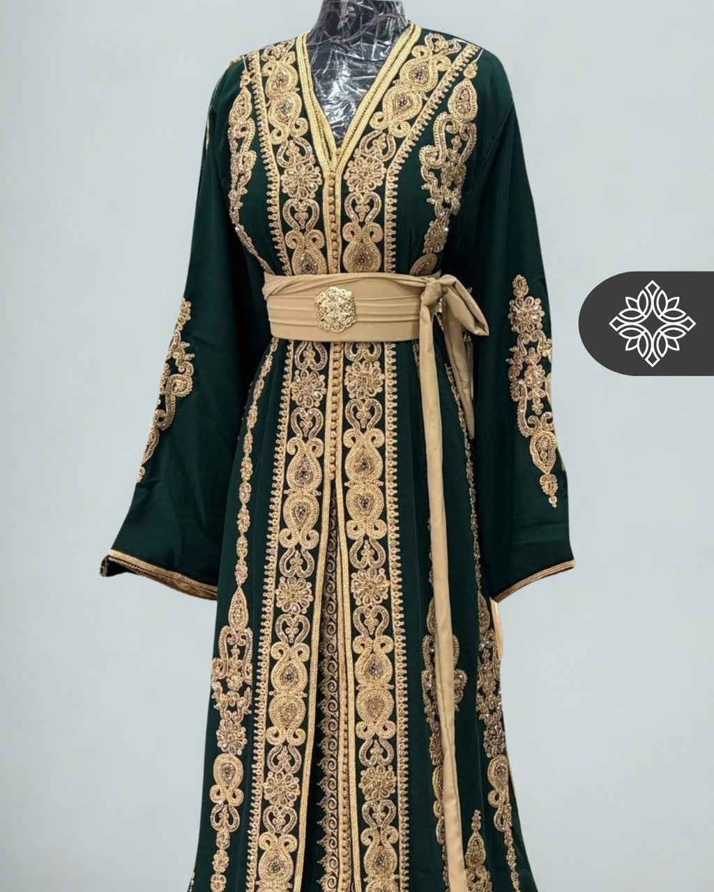 Fuchsia Moroccan Two-Piece Kaftan | Tonal Embroidery | Couture Takchita
