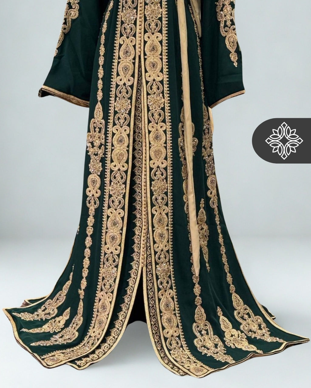 Fuchsia Moroccan Two-Piece Kaftan | Tonal Embroidery | Couture Takchita
