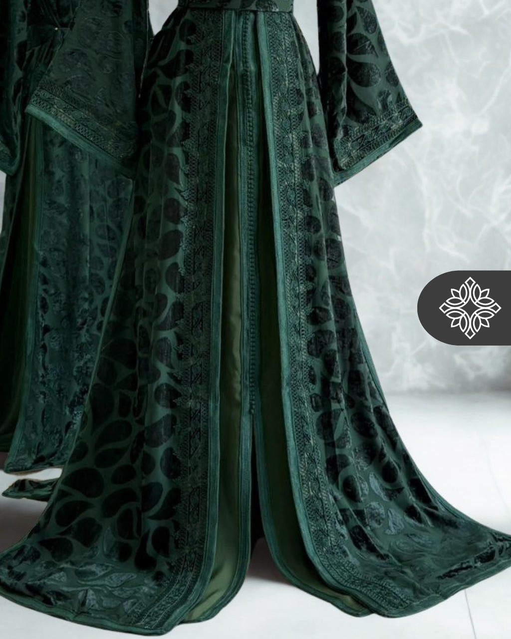 Unique Golden Brown Moroccan Takchita | Luxury Two-Piece Kaftan