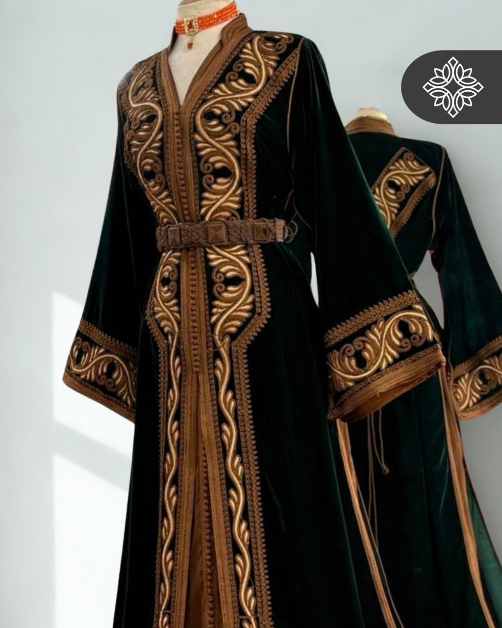 Plum Purple Moroccan Takchita | Luxury Velvet Two-Piece Kaftan | Special Tonal Embroidery