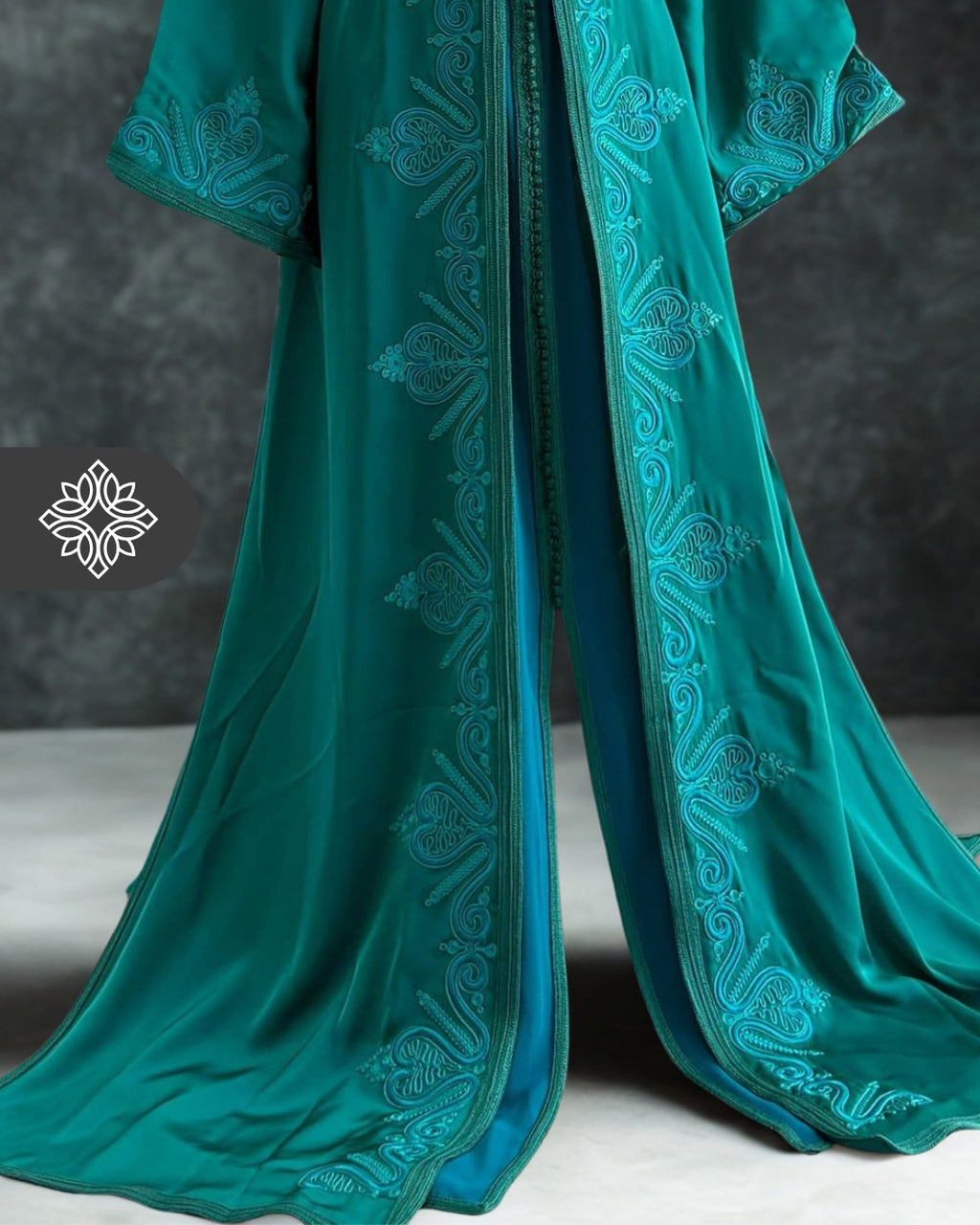 Lavender Moroccan Takchita | Luxury Two-Piece Kaftan | Tonal Hand Embroidery