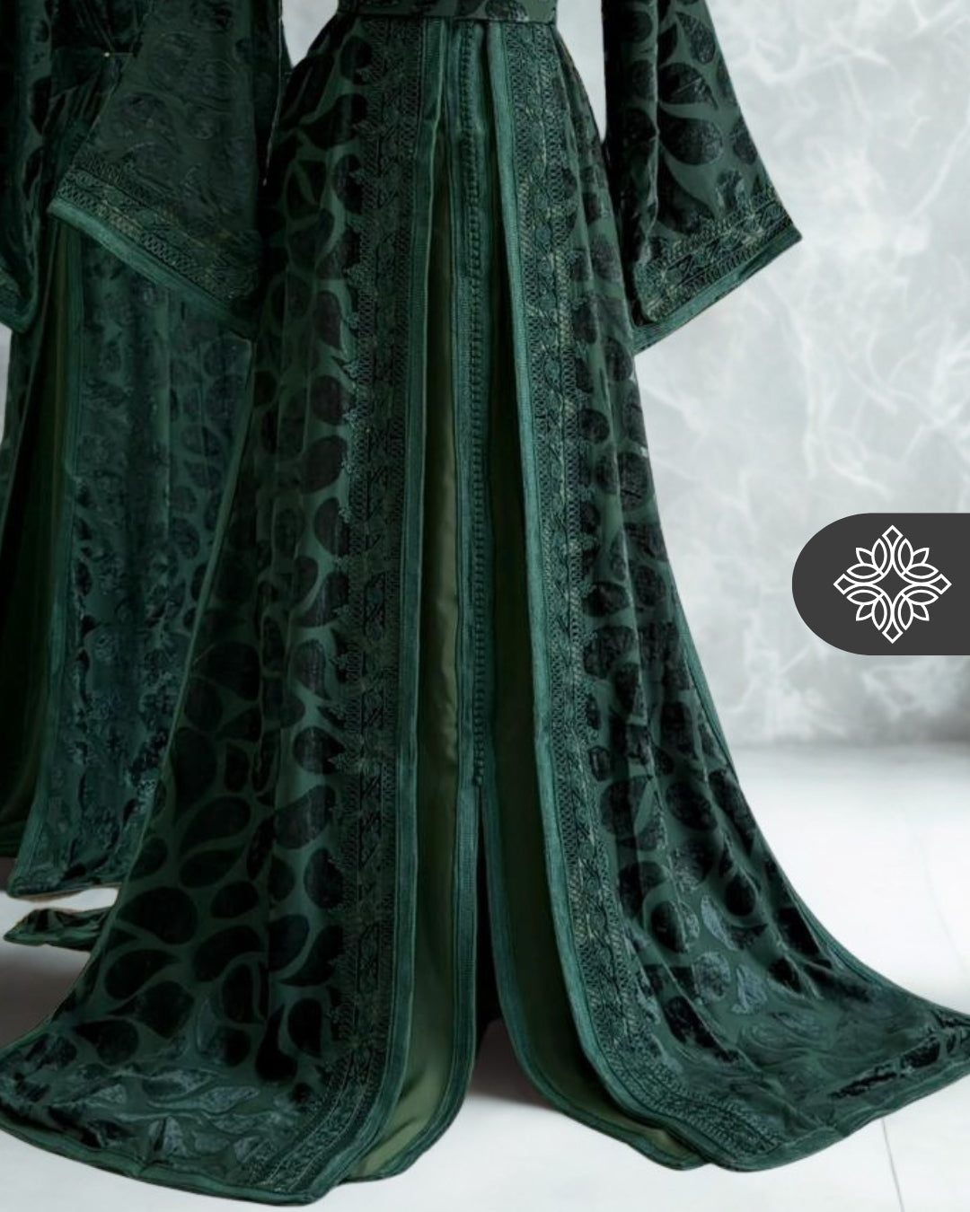 Caftan marocain vert foncé