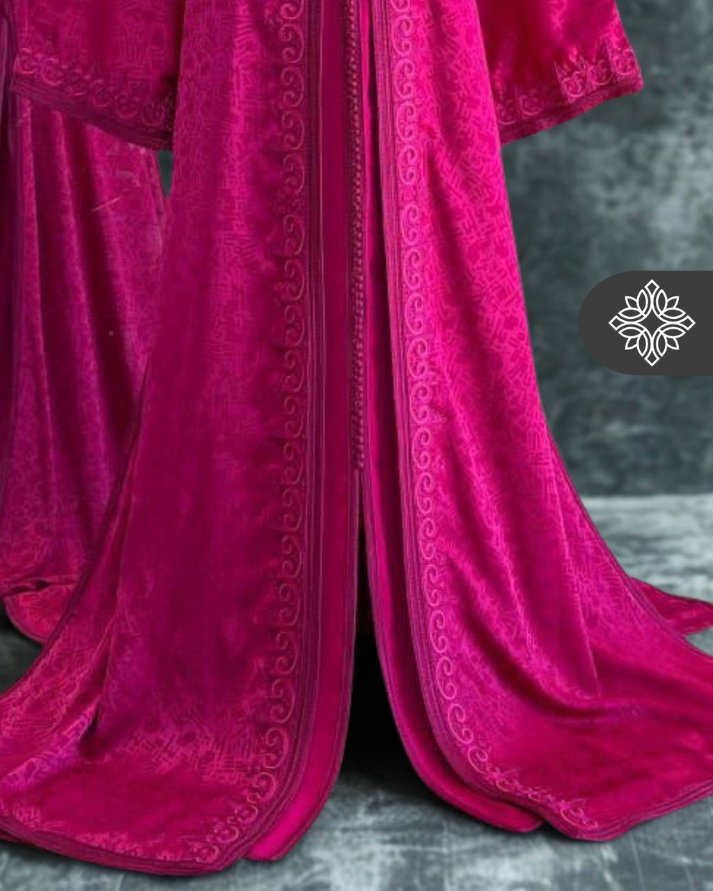 Fuchsia Pink Moroccan Takchita |  Luxury Kaftan Two-Piece Couture