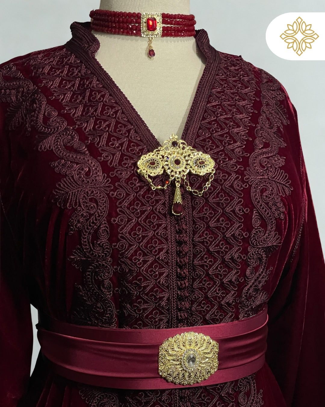 Handcrafted Moroccan Caftan Takchita Brooch | Gold-Plated | Moroccan Traditional Jewelry