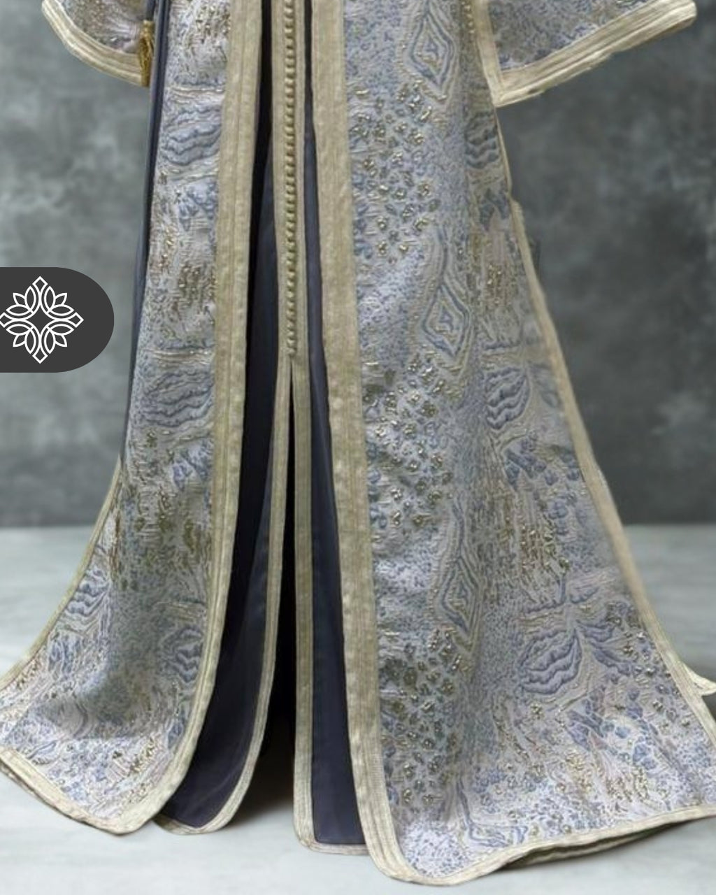 Iced Lavender Moroccan Two-Piece Kaftan | Subtle Opulence Takshita