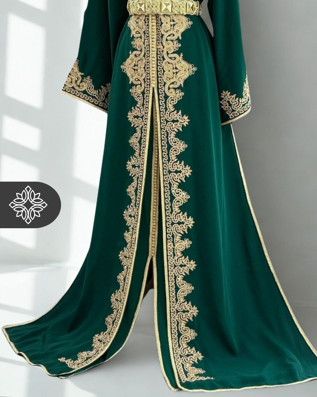 Royal Ruby Red & Gold Two-Piece Takchita | Luxury Moroccan Two-Piece Caftan Dress