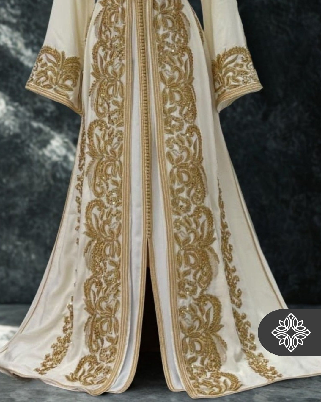 Imperial White Bridal Moroccan Takchita | Luxury Two-Piece Wedding Caftan