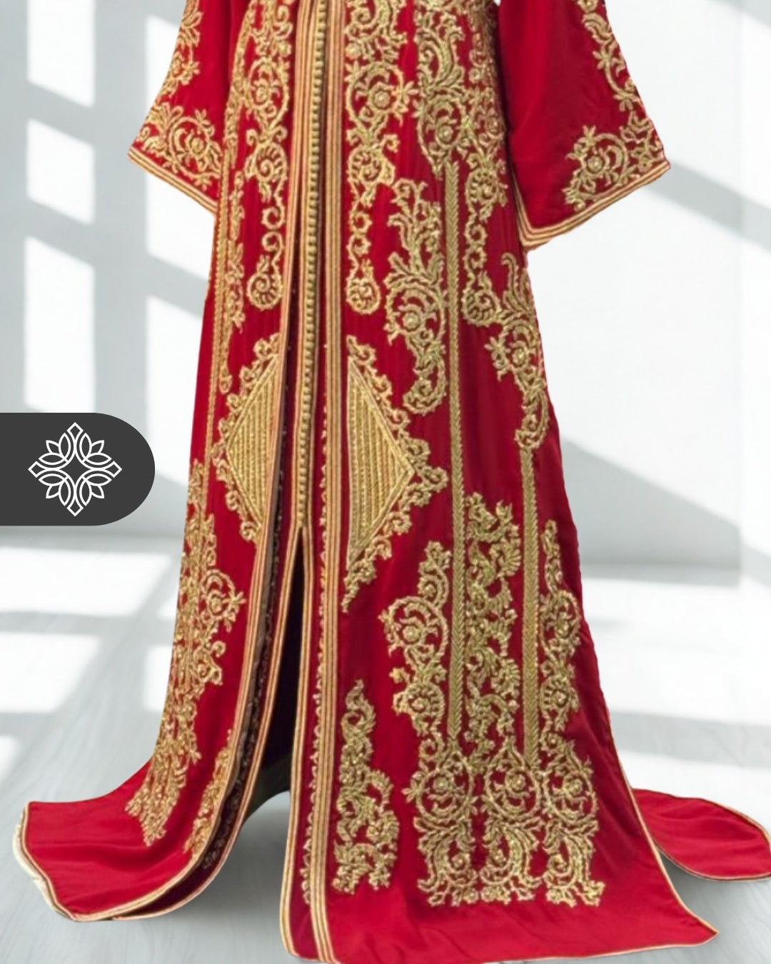 Kaftan Red with Golden Embroidery Takchita | Caftan Dress