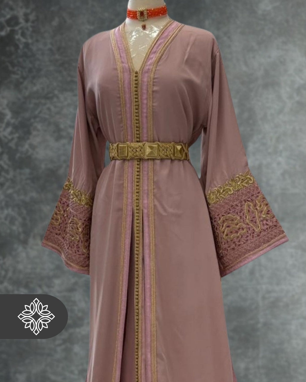 Ruby Red Moroccan Takchita | Elegant Two-Piece Kaftan | Moroccan Heritage Embroidery