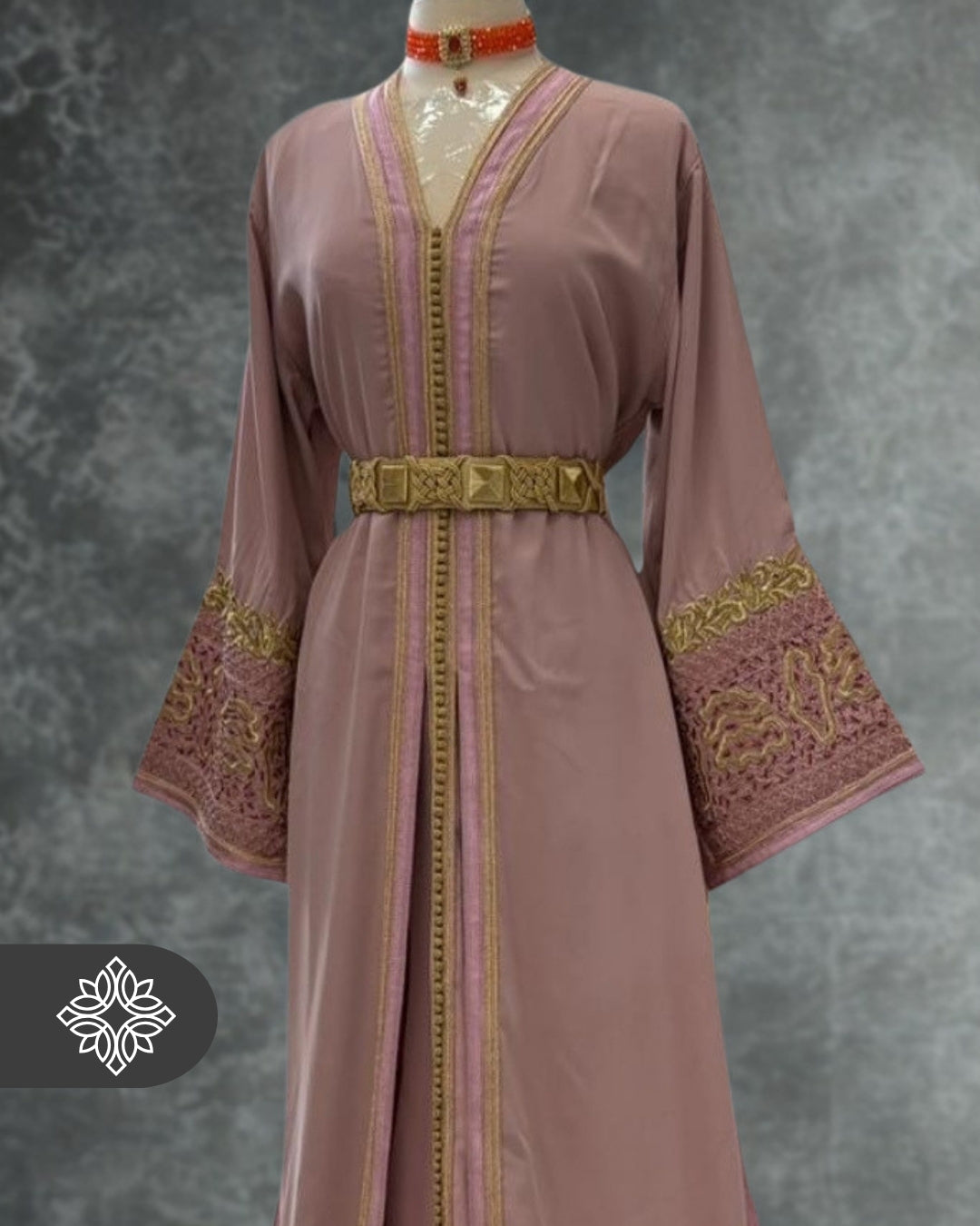 Ruby Red Moroccan Takchita | Elegant Two-Piece Kaftan | Moroccan Heritage Embroidery