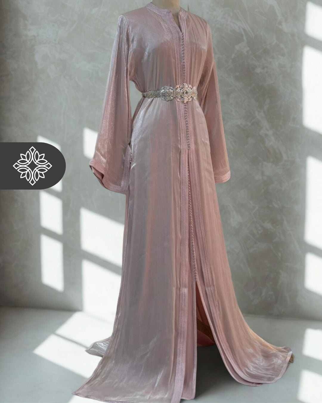 Baby Blue Organza Two-Piece Caftan | Ethereal Moroccan Takchita Dress