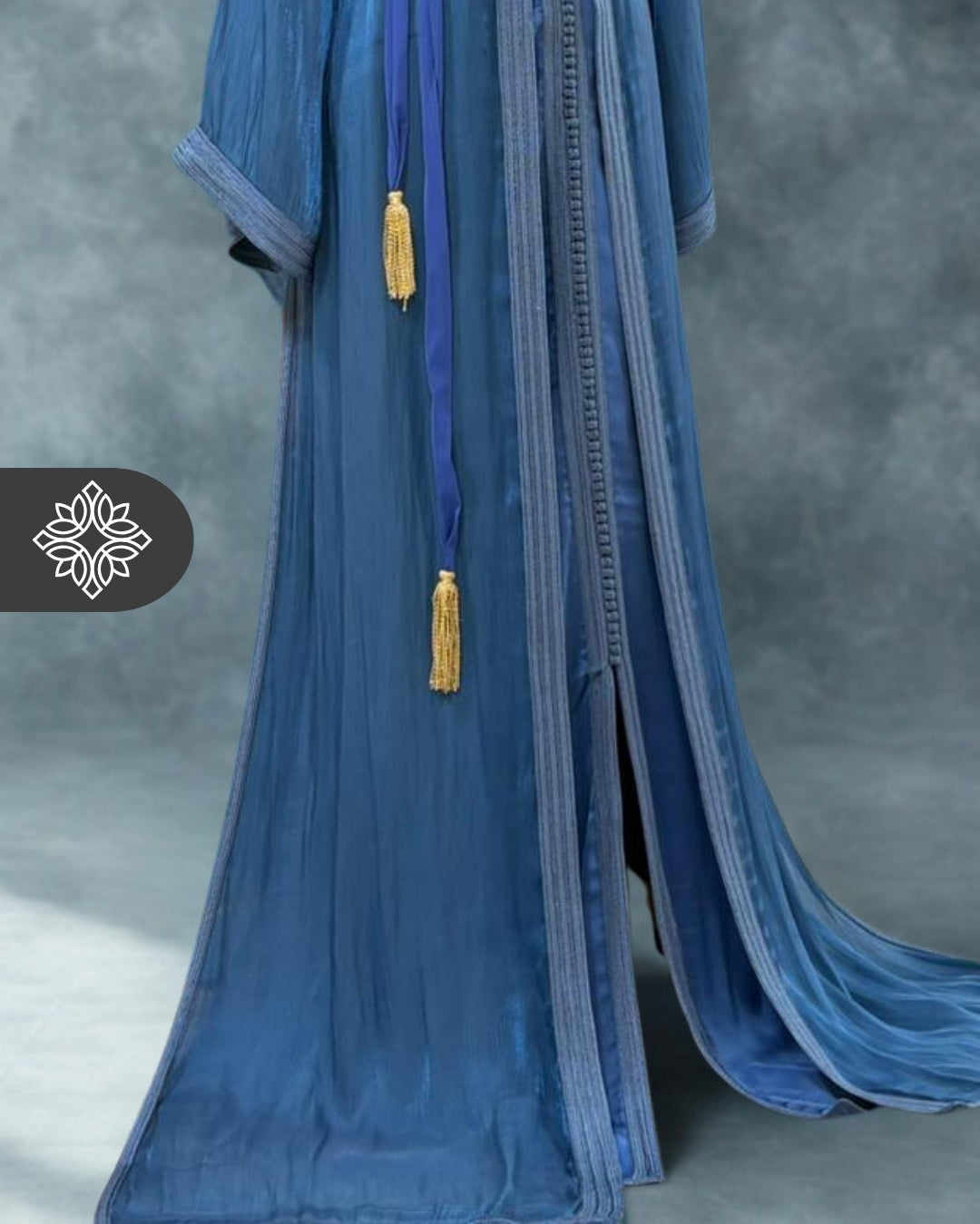 Baby Blue Organza Two-Piece Caftan | Ethereal Moroccan Takchita Dress