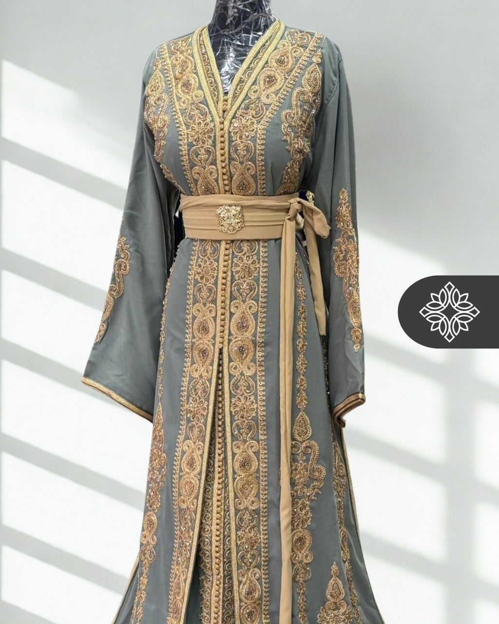 Fuchsia Moroccan Two-Piece Kaftan | Tonal Embroidery | Couture Takchita