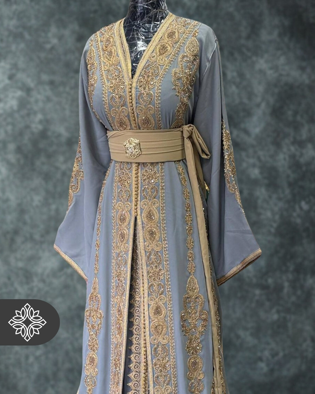 Fuchsia Moroccan Two-Piece Kaftan | Tonal Embroidery | Couture Takchita