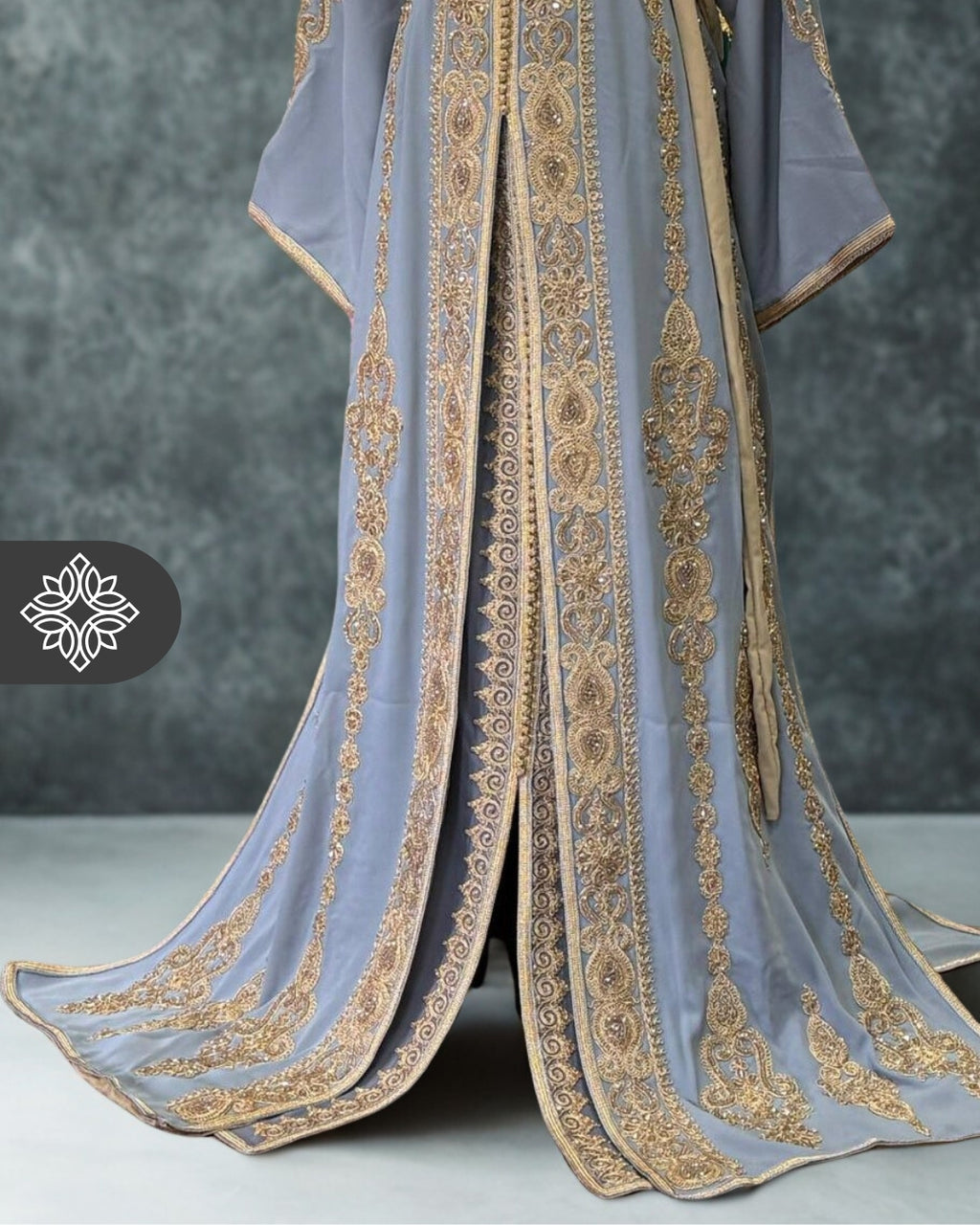 Fuchsia Moroccan Two-Piece Kaftan | Tonal Embroidery | Couture Takchita