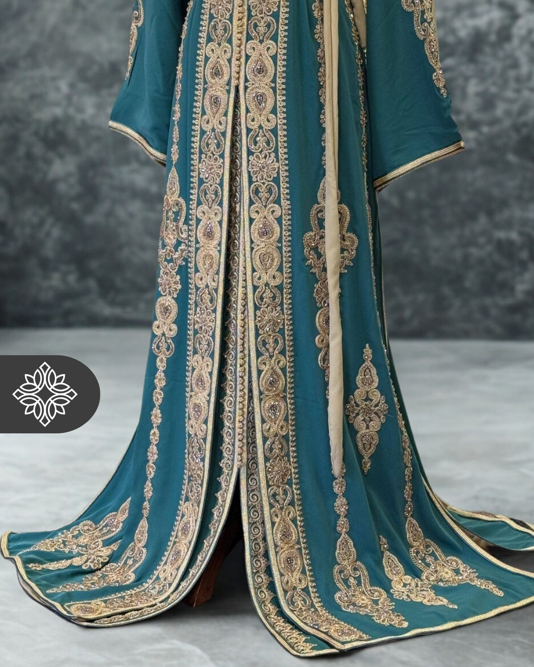Fuchsia Moroccan Two-Piece Kaftan | Tonal Embroidery | Couture Takchita