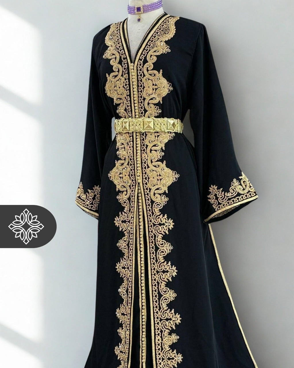Royal Ruby Red & Gold Two-Piece Takchita | Luxury Moroccan Two-Piece Caftan Dress