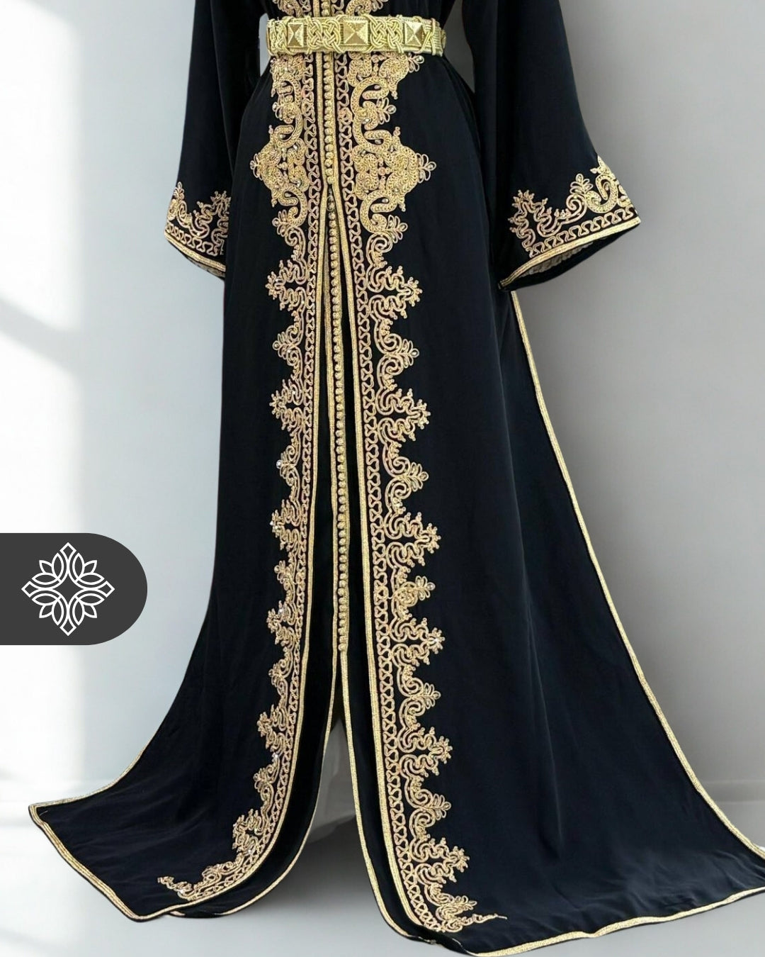 Midnight Black & Gold Two-Piece Takchita Midnight Black & Gold Two-Piece Takchita