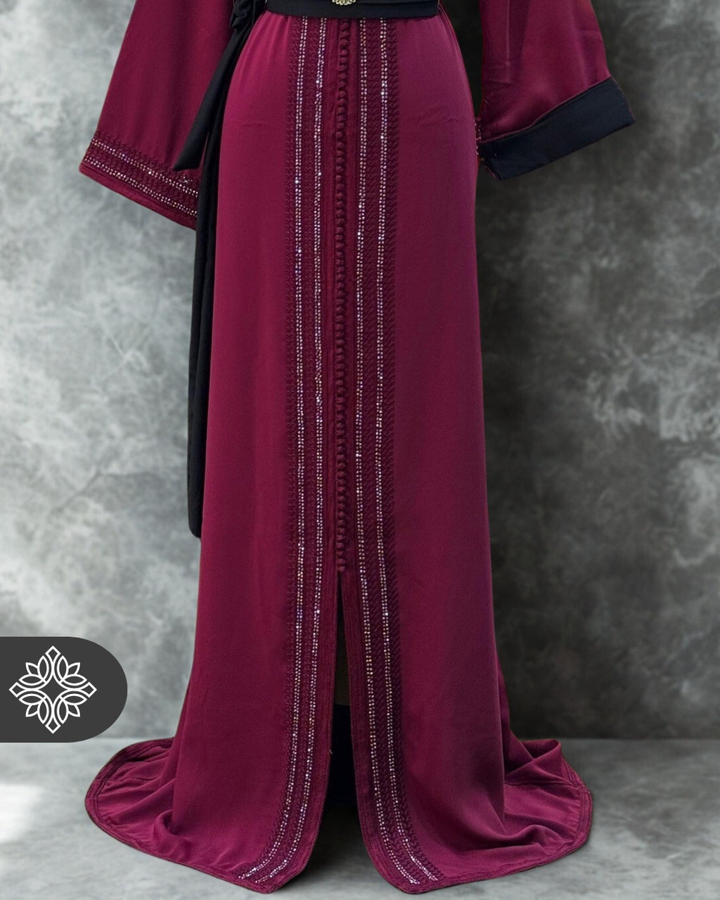 Moroccan Kaftan Berry Black