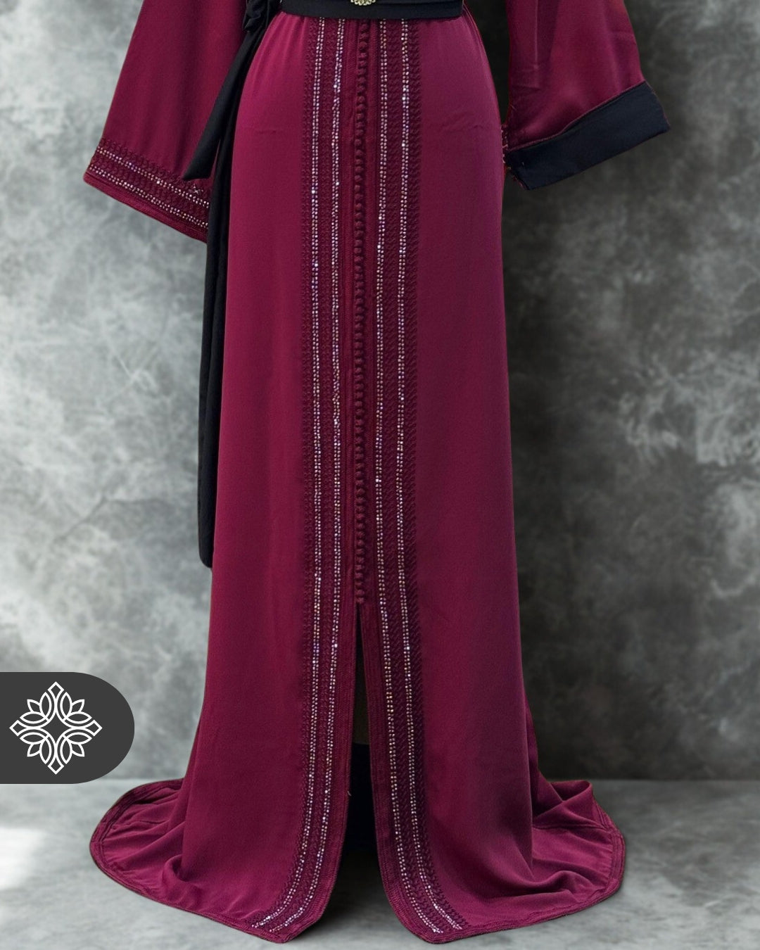 Moroccan Kaftan Berry Black