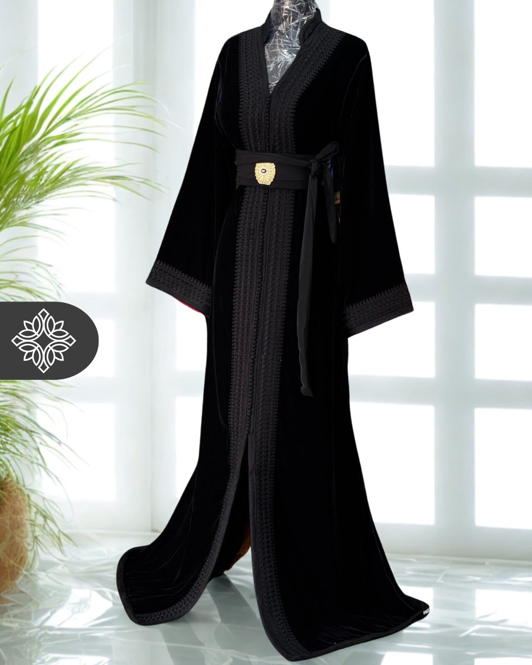 Moroccan Kaftan Red | Velvet One-Piece Caftan Dress