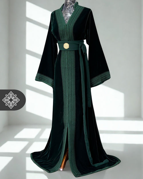 Moroccan Kaftan Deep Emerald Green