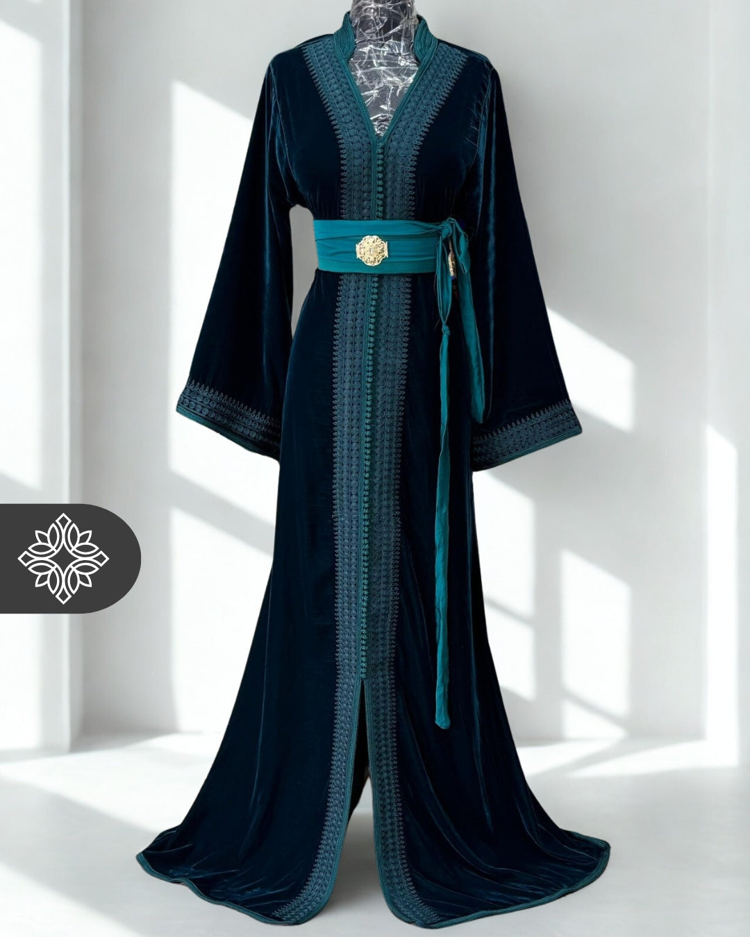 Moroccan Kaftan Red | Velvet One-Piece Caftan Dress