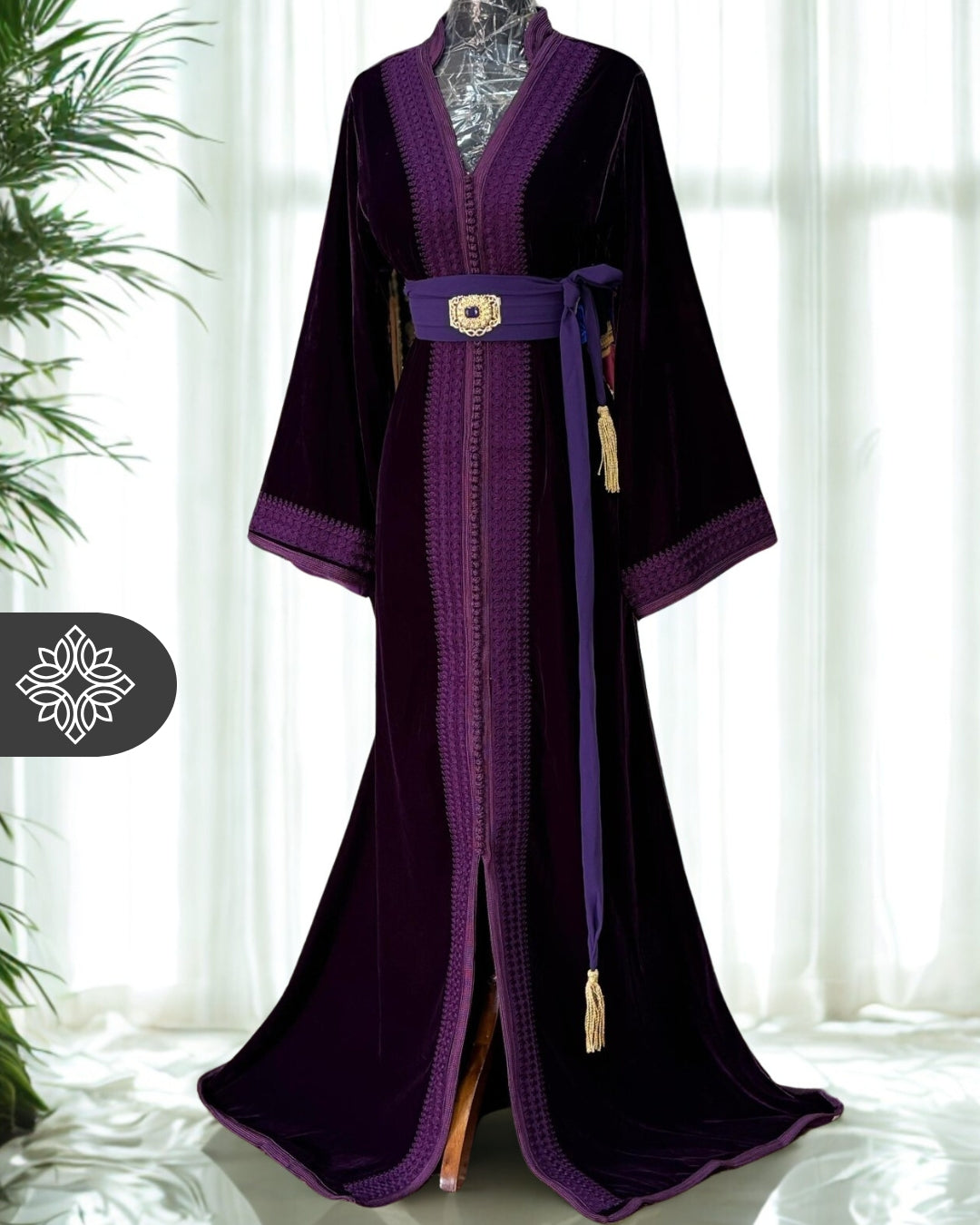 Moroccan Kaftan Red | Velvet One-Piece Caftan Dress