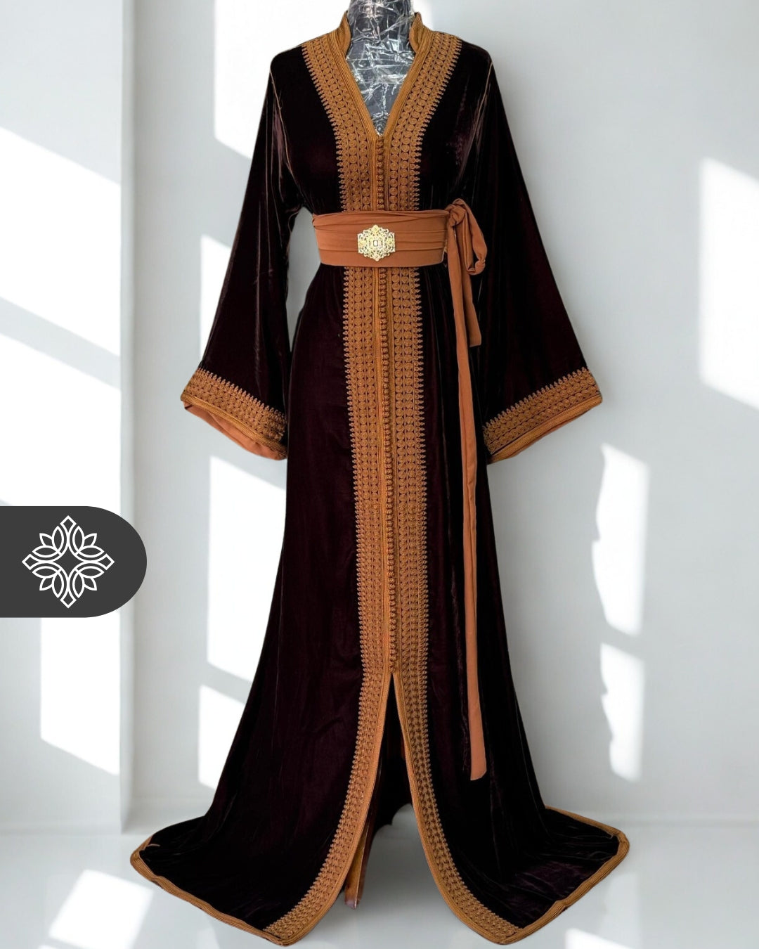 Moroccan Kaftan Red | Velvet One-Piece Caftan Dress