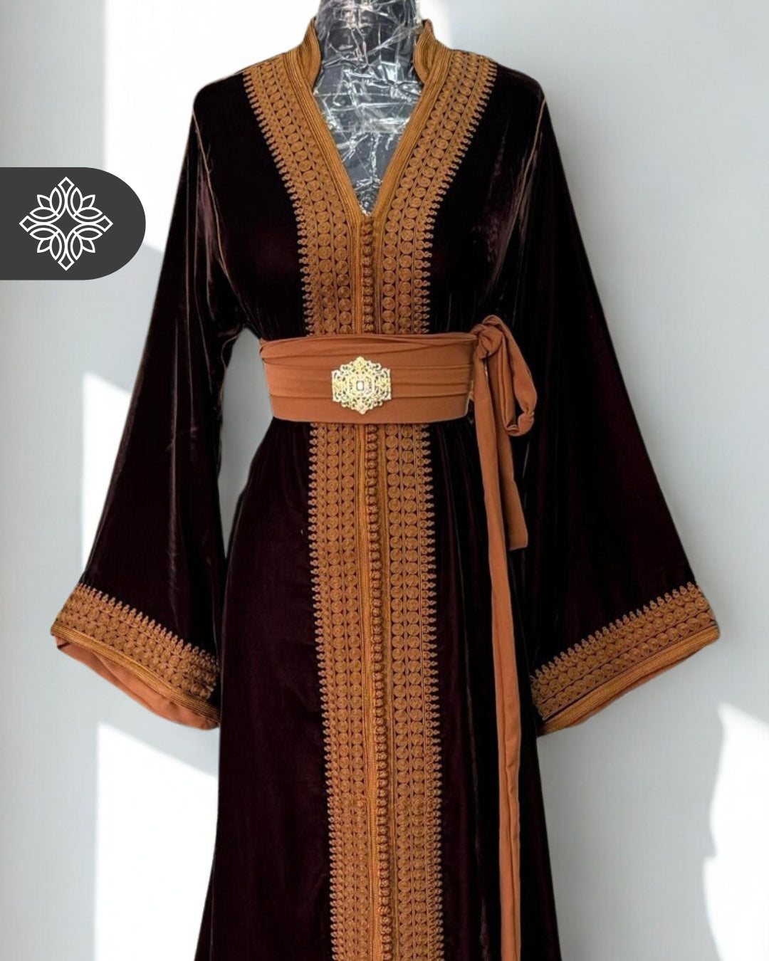 Moroccan Kaftan Red | Velvet One-Piece Caftan Dress