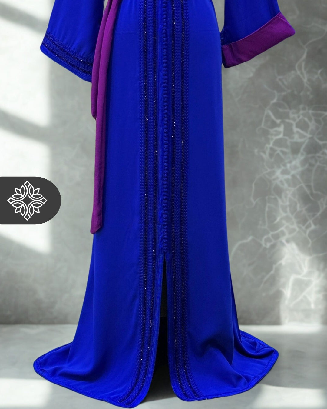 Moroccan Kaftan Royal Blue Plum | Moroccan Abaya