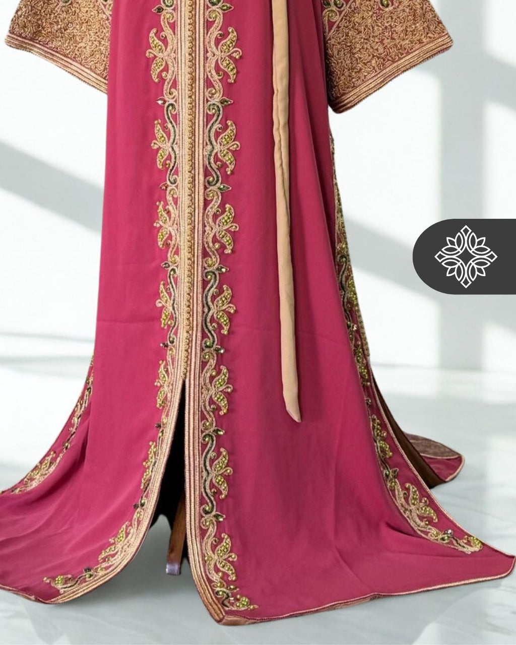 Navy Moroccan Kaftan | Gold Embroidery One Piece Caftan