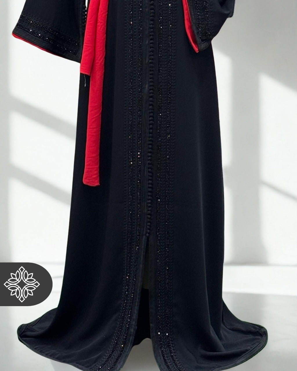 Moroccan Royal Black & Red Kaftan