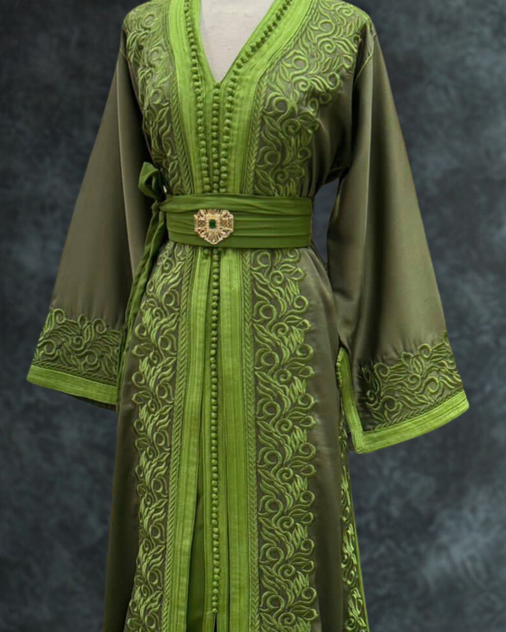Moroccan Royal Lime Green Kaftan