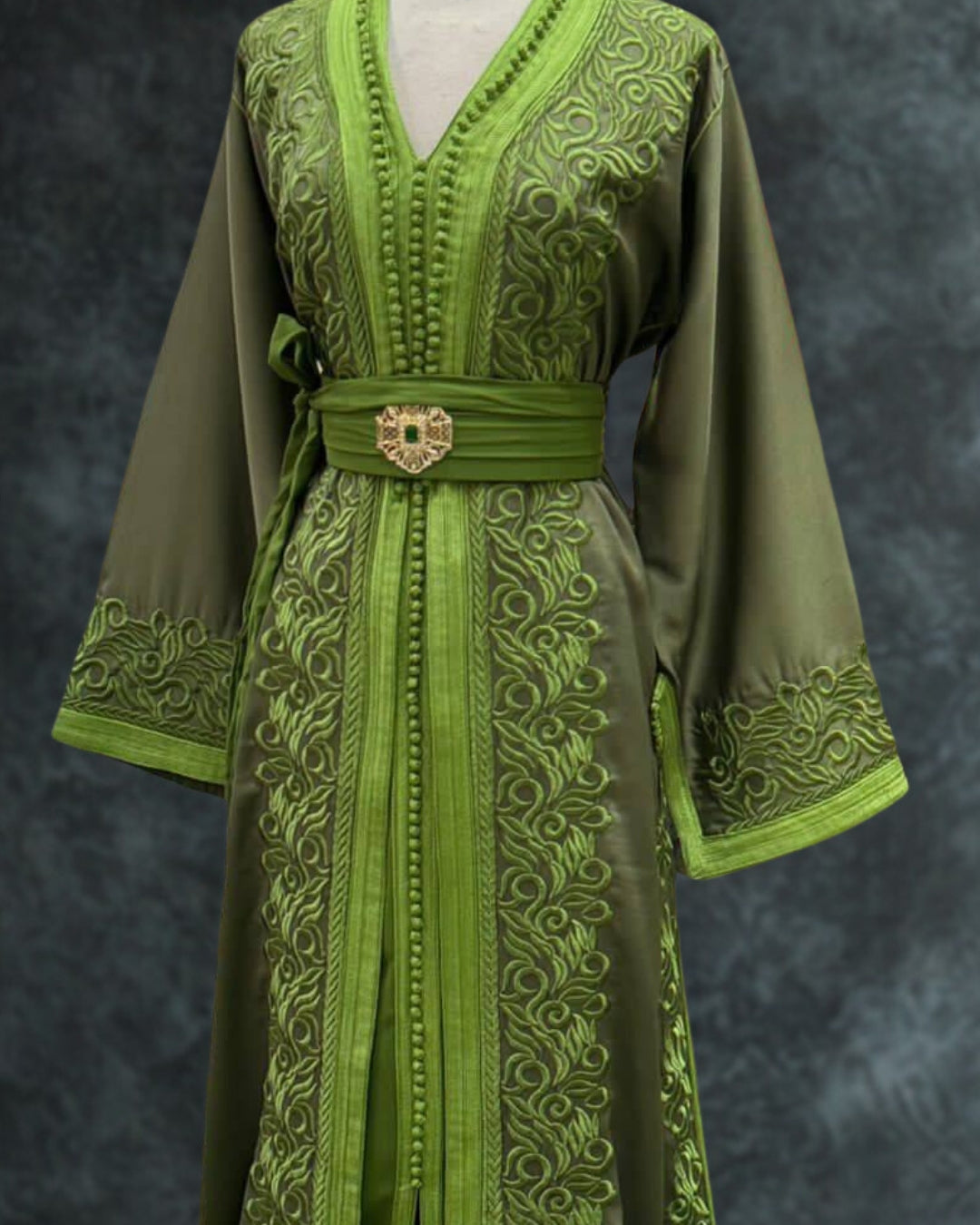 Moroccan Royal Lime Green Kaftan