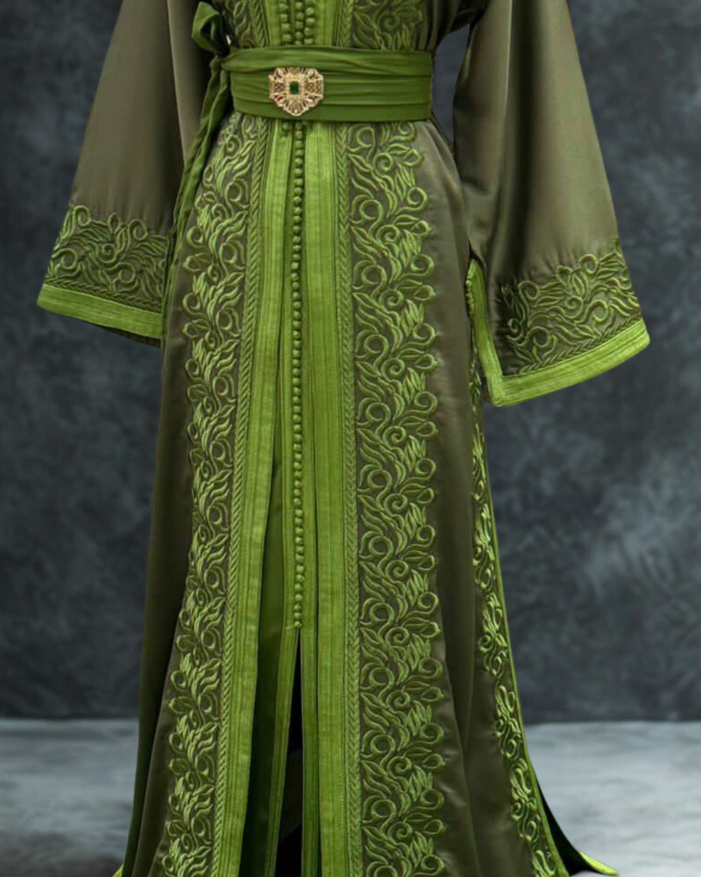 Moroccan Royal Lime Green Kaftan