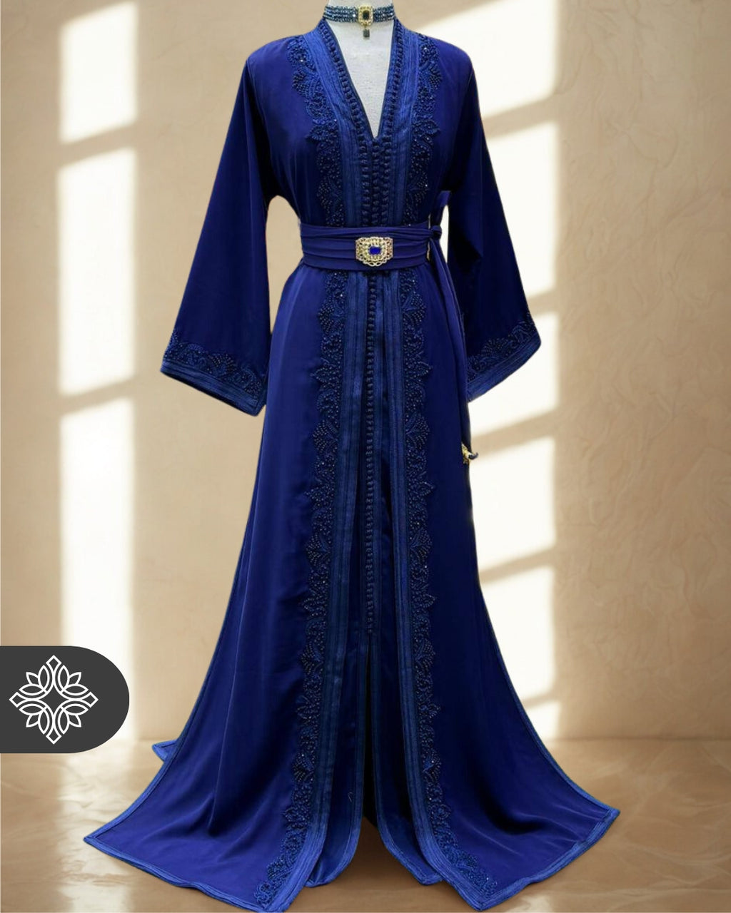 Moroccan Royal Navy Blue Kaftan