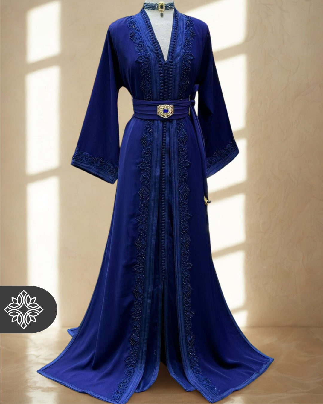 Moroccan Royal Navy Blue Kaftan