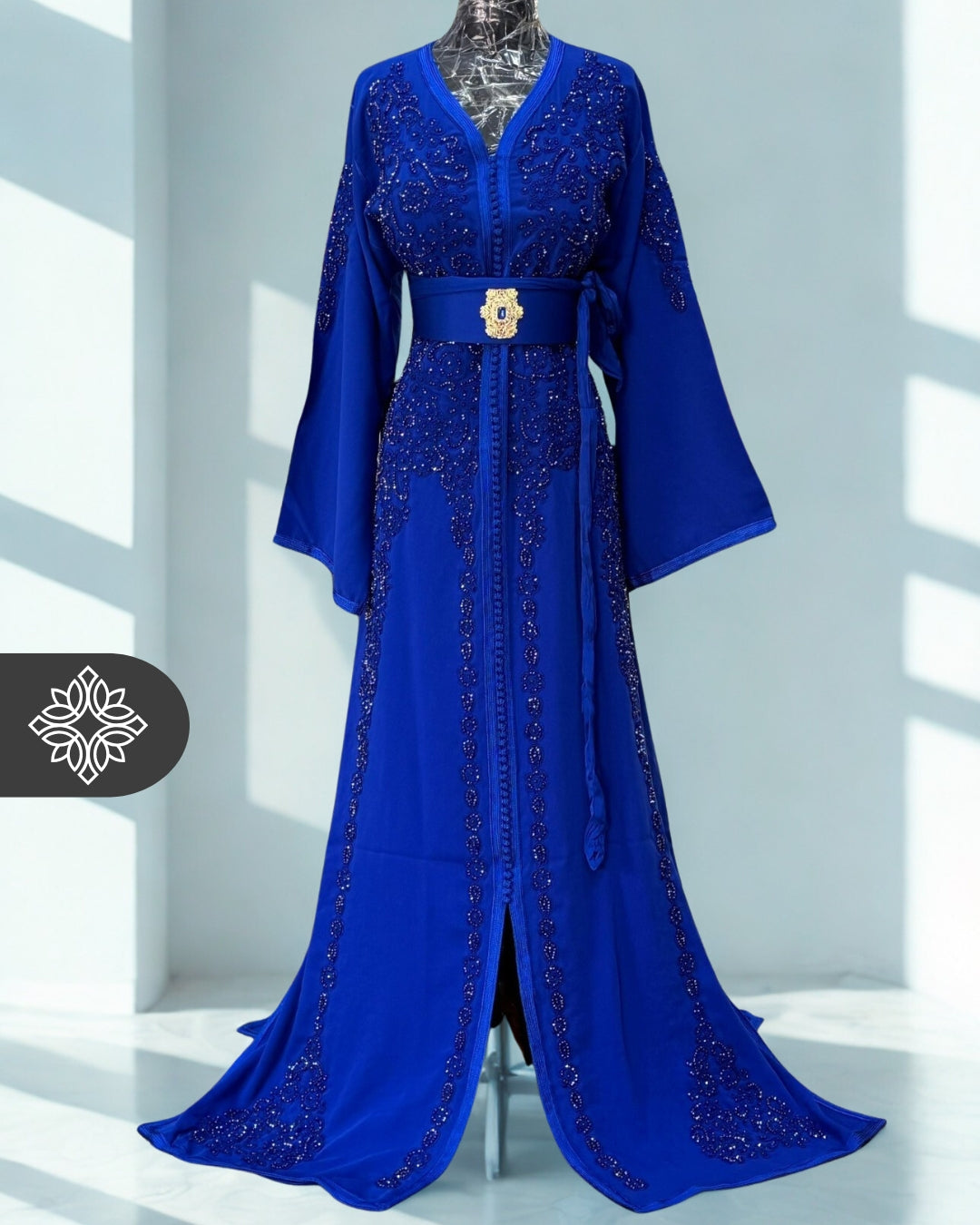 Black Moroccan Kaftan | Embroidered One-Piece Caftan Dress